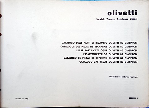Olivetti diaspron 82 parti di ricambio