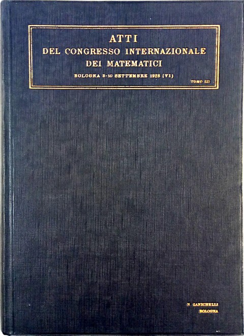 Atti del congresso intern. dei matematici 1928