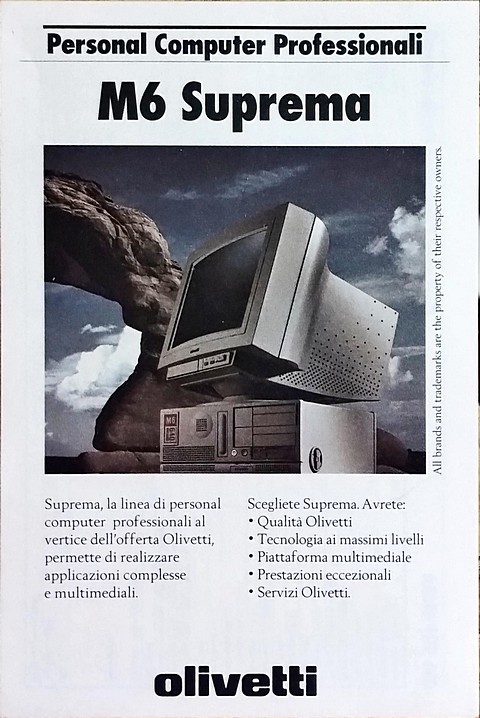 Olivetti M6 suprema, scheda pubblicitaria