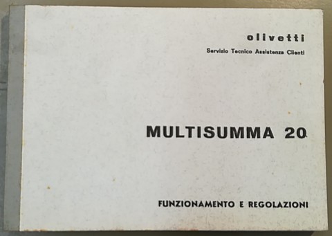 Funzionamento e regolazioni Olivetti multisumma 20